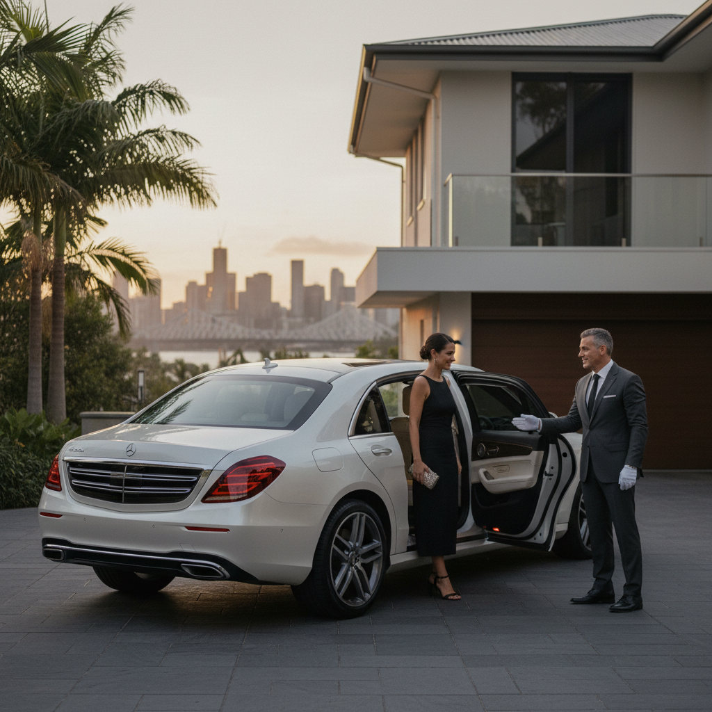 Event Transfers in Brisbane — luxury chauffeur landing hero