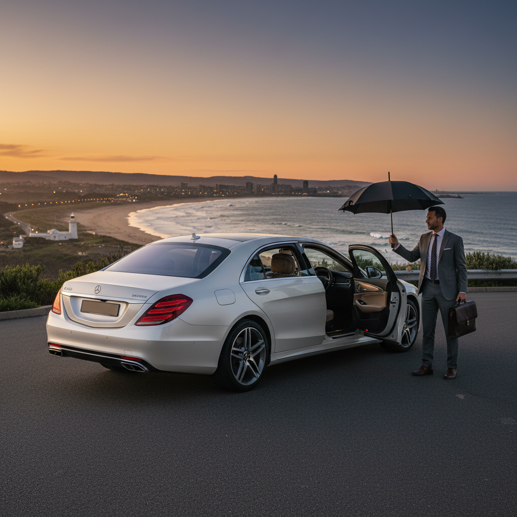 Corporate Travel in Newcastle — luxury chauffeur landing hero
